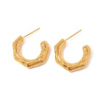 Stainless Steel Stud Earrings, 304 Stainless Steel, 18K gold plated, fashion jewelry & for woman, gold, 21x20mm, Sold By Pair