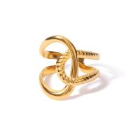 Stainless Steel Finger Ring, 304 Stainless Steel, 18K gold plated, fashion jewelry & for woman, 21x20mm, Sold By PC