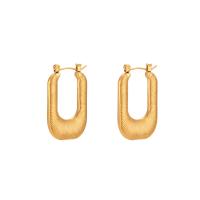 Acier inoxydable Levier Retour Earring, Acier inoxydable 304, pour femme, doré, 20x31.60mm, Vendu par paire