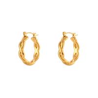 Acier inoxydable Levier Retour Earring, Acier inoxydable 304, pour femme, doré, 24x26.50mm, Vendu par paire