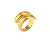 Stainless Steel Finger Ring, 304 Stainless Steel, Oval, Vacuum Ion Plating, different size for choice & for woman, golden, 14.40mm, Sold By PC