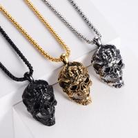 Stainless Steel Jewelry Necklace 304 Stainless Steel Skull fashion jewelry & for man Length Approx 23.62 Inch Sold By PC