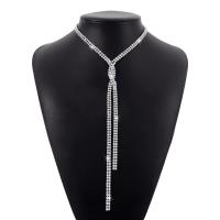 Мода Fringe ожерелье, цинковый сплав, Другое покрытие, Винтаж & Женский & со стразами, Много цветов для выбора, не содержит никель, свинец, длина:14.17-18.5 дюймовый, продается PC