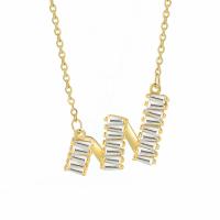 Cubic Zircon Micro Pave Brass Necklace, with 5cm extender chain, Bamboo, plated, fashion jewelry & micro pave cubic zirconia & for woman, more colors for choice, nickel, lead & cadmium free, 22.76mm, Length:40 cm, Sold By PC