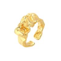 Brass δάχτυλο του δακτυλίου, Ορείχαλκος, Ακανόνιστη, επιχρυσωμένο, Ρυθμιζόμενο & κοσμήματα μόδας & για τη γυναίκα, περισσότερα χρώματα για την επιλογή, νικέλιο, μόλυβδο και κάδμιο ελεύθεροι, 9.40mm, Μέγεθος:7, Sold Με PC