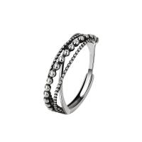 Brass Finger Ring, silver color plated, Adjustable & fashion jewelry & for woman, silver color, nickel, lead & cadmium free, 5.50mm, US Ring Size:8.5, Sold By PC