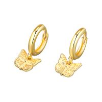 Messing Tropfen Ohrringe, Schmetterling, plattiert, Modeschmuck & für Frau, keine, frei von Nickel, Blei & Kadmium, 11x18mm, verkauft von Paar