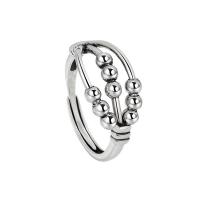 Ring Finger mosiądz, Platerowane w kolorze srebra, Regulowane & biżuteria moda & dla kobiety, srebro, bez zawartości niklu, ołowiu i kadmu, 10.50mm, rozmiar:7.5, sprzedane przez PC