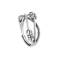 Brass δάχτυλο του δακτυλίου, Ορείχαλκος, χρώμα επάργυρα, Ρυθμιζόμενο & κοσμήματα μόδας & για τη γυναίκα, ασήμι, νικέλιο, μόλυβδο και κάδμιο ελεύθεροι, 8.50mm, Μέγεθος:7.5, Sold Με PC