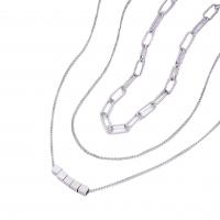 Titanstahl Halskette, mehrschichtig & unisex, originale Farbe, Länge:ca. 50-60 cm, verkauft von PC