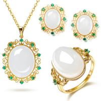 Resin Jewelry Sets, Cupronickel, with Resin, gold color plated, for woman & with rhinestone, more colors for choice, Length:Approx 45 cm, Sold By PC