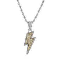 Titanium Steel Necklace, with Tibetan Style pendant, Lightning Symbol, plated, Unisex & with rhinestone, more colors for choice, Length:Approx 60 cm, Sold By PC