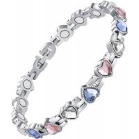 Bracelet Bijoux magnétiques, alliage de zinc, avec Aimant, coeur, Placage, pour femme & avec strass, plus de couleurs à choisir, Longueur Environ 21 cm, Vendu par PC
