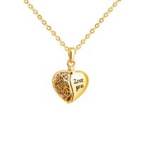Stainless Steel Jewelry Necklace Brass with 5cm extender chain Heart plated oval chain & with letter pattern & for woman & hollow nickel lead & cadmium free Length Approx 50 cm Sold By PC