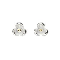 925 Sterling Silver Stud Earrings Flower plated for woman silver color 5mm Sold By Pair