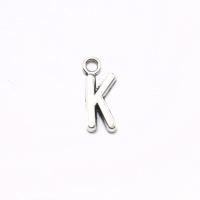 Tibetan Style Alphabet and number Pendants, Alphabet Letter, platinum color plated, different styles for choice, 16x6x2mm, 100PCs/Lot, Sold By Lot