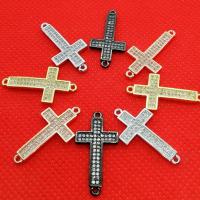 Cubic Zirconia Micro Pave Brass Connector Cross plated micro pave cubic zirconia Sold By Lot