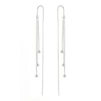 925 Sterling Silver Drop &  Dangle Earrings, different packing style for choice & for woman, silver color, 135mm, Sold By Lot