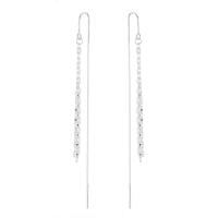 925 Sterling Silver Drop &  Dangle Earrings, different packing style for choice & for woman, silver color, 145mm, Sold By Lot