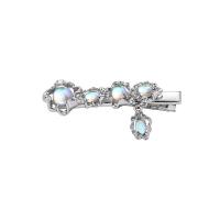 Alligator Hair Clip Zinc Alloy with Sea Opal silver color plated fashion jewelry & for woman nickel lead & cadmium free Sold By PC