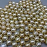 Akoya Cultured Pearls Beads, DIY, golden, 11-12mm, Sold By PC