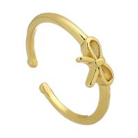 Ring Finger mosiądz, Kokarda, Platerowane w kolorze złota, biżuteria moda & dla kobiety, złoty, 8mm, rozmiar:6.5, sprzedane przez PC