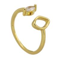 Cubique anneau en laiton Circonia Micro Pave, Placage de couleur d'or, bijoux de mode & pavé de micro zircon & pour femme, doré, 8mm, Taille:6.5, Vendu par PC