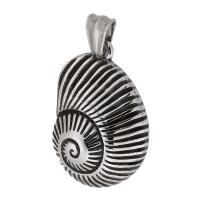 Stainless Steel Animal Pendants, 316 Stainless Steel, Snail, polished, fashion jewelry & DIY & blacken, original color, 24x36x10mm, Hole:Approx 5mm, Sold By PC