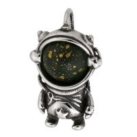 Stainless Steel Pendants, 316 Stainless Steel, Astronaut, polished, fashion jewelry & DIY & enamel & blacken, original color, 20x33x13mm, Hole:Approx 5mm, Sold By PC