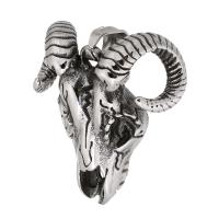 Stainless Steel Skull Pendants, 316 Stainless Steel, polished, fashion jewelry & DIY & blacken, original color, 32x37x15mm, Hole:Approx 5mm, Sold By PC