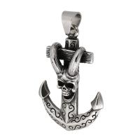 Stainless Steel Skull Pendants 316 Stainless Steel Anchor polished fashion jewelry & DIY & blacken original color Approx 7mm Sold By PC