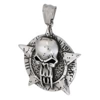 Stainless Steel Skull Pendants, 316 Stainless Steel, polished, fashion jewelry & DIY & blacken, original color, 35x37x7mm, Hole:Approx 4.5mm, Sold By PC