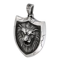 Stainless Steel Animal Pendants, 316 Stainless Steel, Lion, polished, fashion jewelry & DIY & blacken, two different colored, 33.50x51x8mm, Hole:Approx 5mm, Sold By PC