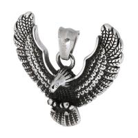 Stainless Steel Animal Pendants 316 Stainless Steel eagle polished fashion jewelry & DIY & blacken two different colored Approx 5mm Sold By PC