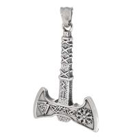 Stainless Steel Pendants, 316 Stainless Steel, Axe, polished, fashion jewelry & DIY & blacken, original color, 40x54x6mm, Hole:Approx 5mm, Sold By PC