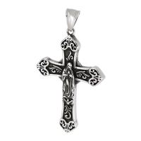 Stainless Steel Cross Pendants, 316 Stainless Steel, polished, fashion jewelry & DIY & blacken, two different colored, 36x54x4mm, Hole:Approx 5mm, Sold By PC