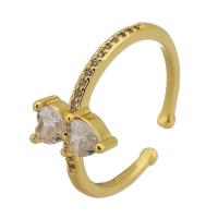Cubique anneau en laiton Circonia Micro Pave, Placage de couleur d'or, bijoux de mode & pavé de micro zircon & pour femme, doré, 5mm, Taille:6, Vendu par PC