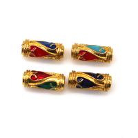 Tibetan Style Jewelry Beads, Column, gold color plated, DIY & enamel, more colors for choice, nickel, lead & cadmium free, 6x14.50mm, Sold By PC