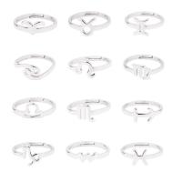 Stainless Steel Finger Ring 304 Stainless Steel 12 Signs of the Zodiac polished Adjustable & Zodiac symbols jewelry & for woman 2mm Inner Approx 17mm Sold By PC