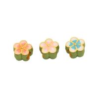 Zinc Alloy Jewelry Beads Flower sang gold plated DIY & enamel nickel lead & cadmium free 10mm Sold By PC