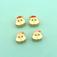 Zinc Alloy Jewelry Beads Santa Claus sang gold plated DIY & enamel nickel lead & cadmium free Sold By PC