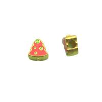 Zinc Alloy Jewelry Beads Christmas Tree sang gold plated DIY & enamel nickel lead & cadmium free Sold By PC