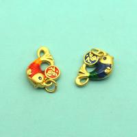 Zinc Alloy Enamel Pendants Fish sang gold plated DIY nickel lead & cadmium free Sold By PC