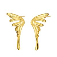 Brass Stud Earring Wing Shape plated for woman nickel lead & cadmium free Sold By Pair