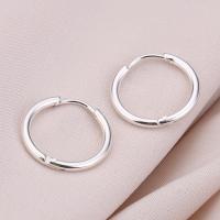 Stainless Steel Hoop Earring 304 Stainless Steel fashion jewelry & Unisex silver color Sold By PC