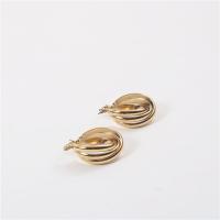 Titanium Steel  Earring fashion jewelry & for woman golden Sold By Pair