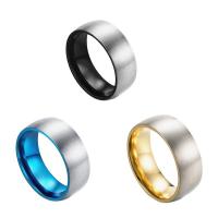 Stainless Steel Finger Ring, 304 Stainless Steel, polished, fashion jewelry & different size for choice & for man, more colors for choice, 8mm, Sold By PC
