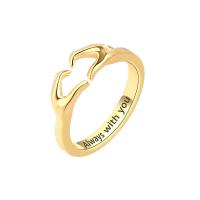 Brass δάχτυλο του δακτυλίου, Ορείχαλκος, Καρδιά, επιχρυσωμένο, κοσμήματα μόδας & για ζευγάρι, περισσότερα χρώματα για την επιλογή, νικέλιο, μόλυβδο και κάδμιο ελεύθεροι, 6.90mm, Μέγεθος:8, Sold Με PC