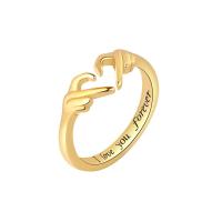 Brass δάχτυλο του δακτυλίου, Ορείχαλκος, Καρδιά, επιχρυσωμένο, κοσμήματα μόδας & για ζευγάρι, περισσότερα χρώματα για την επιλογή, νικέλιο, μόλυβδο και κάδμιο ελεύθεροι, 7mm, Μέγεθος:8, Sold Με PC