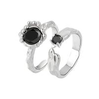 Brass Finger Ring platinum color plated Adjustable & for woman & with rhinestone nickel lead & cadmium free Sold By PC